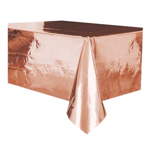 Roségouden tafelkleed - metallic roségouden tafelkleed, blushroze bruiloftsdecor, roségouden feest, eerste verjaardag meisje, vrijgezellenfeest