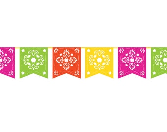 Baner Picado - Baner Fiesta - Girlanda Fiesta - Centralny element imprezy Fiesta - Wieczór panieński Fiesta - Dekoracje meksykańskiej imprezy - Chorągiewki