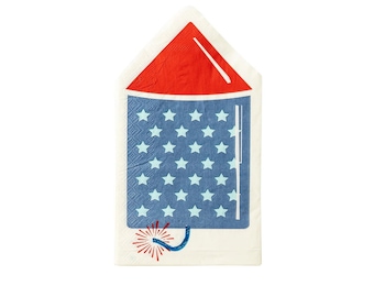 Rocket Firework Napkins 24ct - 4th Of July Party Napkins, Independence Day Decorations, Patriotic Birthday, Fourth of July Party Tableware