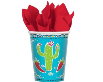 18 Cactus Party Cups - Fiesta Party Cup, Fiesta Bachelorette, Cinco de Mayo Party, Mexican Fiesta, Fiesta Baby Shower, Fiesta Party Supplies