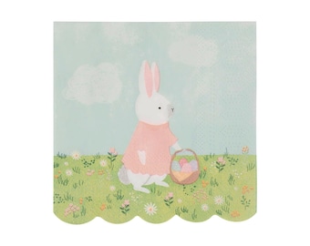 Easter Napkins, Easter Rabbit, Rabbit Napkins, Easter Decorations, Paper Napkins, Party Napkins, Easter Table Decor, Easter Tableware