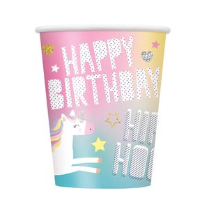 Unicorn Birthday Cups Unicorn Party Cups, Unicorn Cups, Unicorn Party Supplies, Unicorn Party Ideas, Pastel Unicorn Birthday Decorations image 1