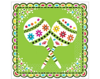 36 Maraca Luncheon Napkins - Fiesta Napkins, Fiesta Party Supplies, Cinco de Mayo, Mexican Fiesta, Fiesta Bachelorette, Fiesta Baby Shower