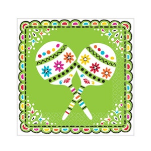 36 Maraca Luncheon Napkins - Fiesta Napkins, Fiesta Party Supplies, Cinco de Mayo, Mexican Fiesta, Fiesta Bachelorette, Fiesta Baby Shower