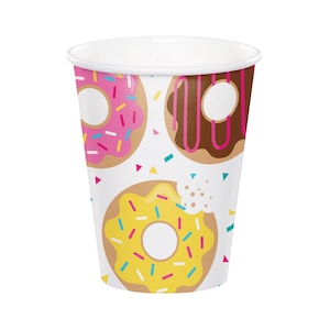 Donut Cups - Donut Party Cups, Donut Party Supplies, Donut Birthday Decor, Cupcake Party, Doughnut Party, Donut Party Decorations, Donut Bar