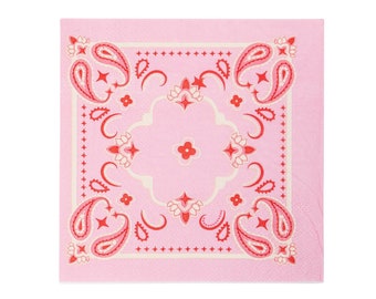 Pink Bandana Cocktail Napkins, Western Rodeo Party, Disco Cowgirl Bachelorette, Giddy Up Cowgirl, Party Supplies, Rodeo Birthday