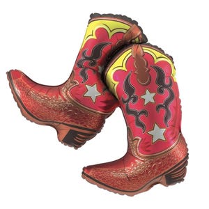 Palloncino stivali da cowboy 33" - Decorazioni per compleanni in stile Far West, articoli per feste western, baby shower da cowboy, decorazioni per feste da rodeo