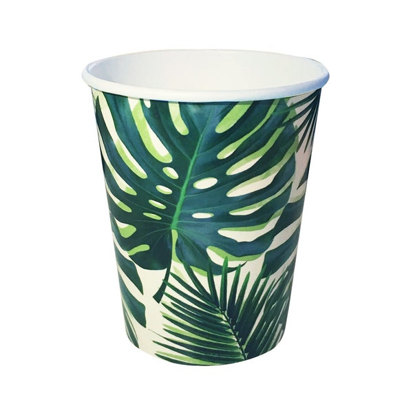 Palm Leaf Party Cup - Tropical Party, Tropical Baby Shower, Tropical Birthday, Tropical Fiesta Party, Tropical Bachelorette, Hawaiian Party