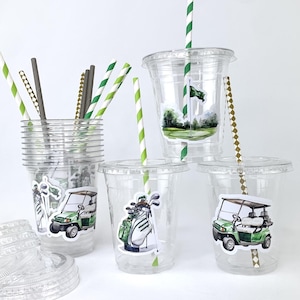 Golf Party Cups - Golfing Birthday Decor, Country Club Wedding, Golf Par Tee, Golf Treat Cups, Golf Tournament Party, Hole In One Birthday