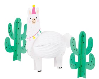 Llama Party Centerpiece - Llama Party Decorations, Cactus Party decorations, Llama Birthday, Fiesta Party, Llama Party Decor