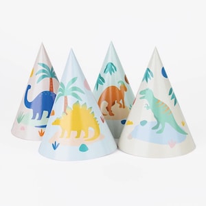 Dinosaur Party Hats 8ct - Dino Birthday Decorations, Prehistoric Birthday, Dinosaur Party Supplies, Dinosaur Birthday Hats, Two Rex Birthday