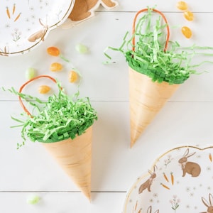 Carrot Favor Boxes - Bunny Birthday Treat Bags, Easter Party Supplies, Some Bunny Is One, Rabbit Baby Shower, Spring Party, Birthday Favors