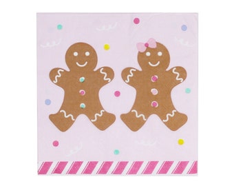 Servilletas de fiesta de pan de jengibre: suministros para fiestas navideñas, decoraciones para fiestas navideñas, servilletas de cumpleaños de pan de jengibre, decoraciones de casitas de pan de jengibre