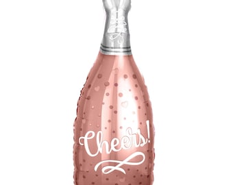 Prost Rose Gold Champagner Flasche Ballon 26 "- Hochzeit Ballon, Brautparty Dekorationen, Junggesellinnenabschied, Verlobungsfeier