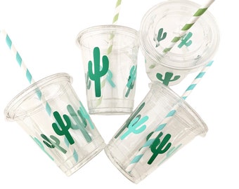 Tasses cactus - Décoration de fête cactus, Shower de bébé cactus, Tasses Fiesta, Nachos moyens, Cactus Shower nuptiale, Anniversaire de cactus, Tasses de fête Cactus