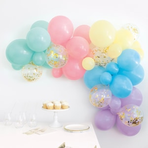 Pastel Balloon Garland - Pastel Birthday Decorations, Pastel Balloon Arch, Pastel Party Decorations, Pastel Rainbow Birthday, Balloon Decor