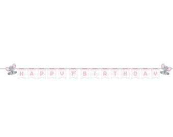 Anpassbare Banner - Elefant-Babypartydekoration, Elefant-Geburtstagsdekoration, Elefant-Partydekoration, rosa Elefant-Banner