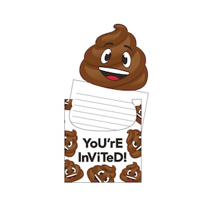 Emoji Invitations - Poop Emoji Party Invites, Emoji Invite, Emoji ...