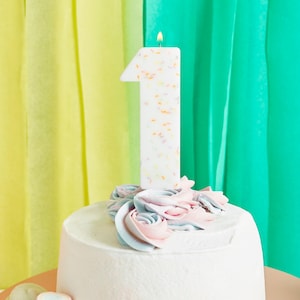 Jumbo Sprinkle Number Candle -  Ice Cream Birthday Decorations Candy Party Supplies, Donut Birthday Candle, Pastel Rainbow Party, Age Candle
