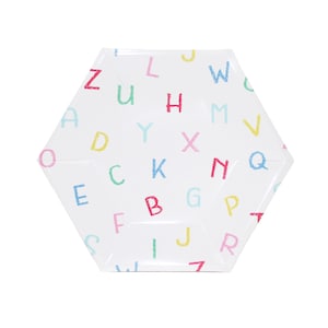 Alphabet Paper Cake Plates - Back To School Party, Kindergarten Graduation Party, Classroom Party Decorations, School Party Supplies