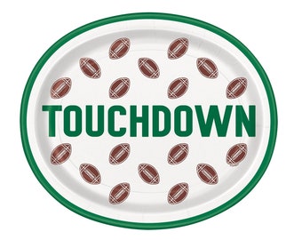 Football Serving Plates, Paper Plates, Party Plates, Sports Party, Football Party Decor, Football Birthday Decorations, Sports Birthday