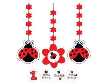 Ladybug Party Decorations - Ladybug Birthday Decorations - Ladybug Banner - Ladybug Baby Shower - Party Supplies - Bug Party Decorations