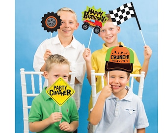 Monster Truck Foto Props - Monster Truck Party, Monster Truck Verjaardag, Feestdecoraties, Verjaardagsversieringen, Jongen Verjaardagsfeestje