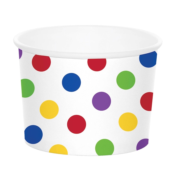 Paint Party Treat Cups - Polkadot Favor Cups, Primary Colors, Boy Birthday, Girl Birthday, Paint Party, Candy Cups Ice Cream Food Snack Cups