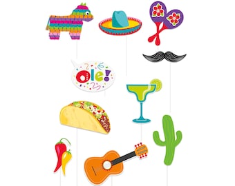 Fiesta-fotorekwisieten - Cinco de Mayo-feest, Fiesta-verjaardag, Fiesta-feestbenodigdheden, Mexicaanse feestspellen, Fiesta-gunsten, Fiesta Bachelorette