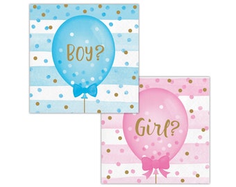 Gender Reveal Napkins - Gender Reveal Party, Baby Reveal, Team Boy Team Girl, Gender Reveal Decorations, Team Pink Team Blue, Baby Shower