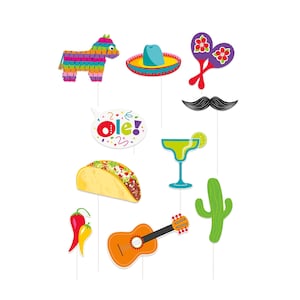 Fiesta Photo Props - Cinco de Mayo Party, Fiesta Birthday, Fiesta Party Supplies, Mexican Party Games, Fiesta Favors, Fiesta Bachelorette image 1