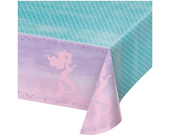 Mermaid Tablecloth - Mermaid Party, Mermaid Birthday Decorations, Mermaid Party Supplies, Party Decorations, Baby Shower, Bachelorette