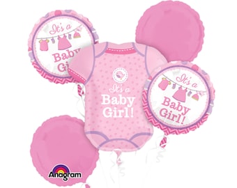 It's a Girl Balloon Bouquet - Girl Baby Shower, Baby Girl Shower Balloons, Pink Baby Shower Decoration, Baby Shower Idea, Baby Girl Balloons