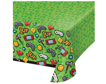 Nappe de fête de jeu - Anniversaire de jeu, Anniversaire de jeu vidéo, Décorations de fête de jeux vidéo, Décoration de fête de jeu, Accessoires de fête de joueur