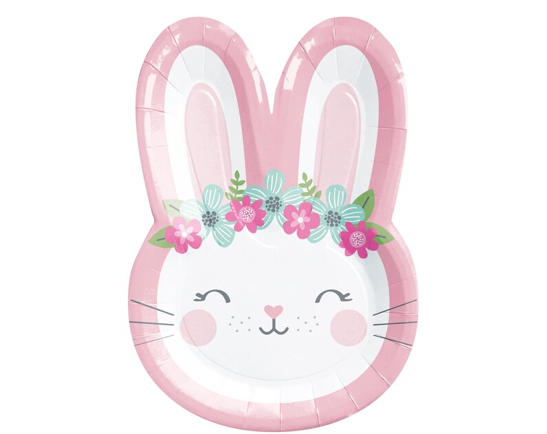 Bunny Shaped Plates Bunny Birthday Bunny Party Plates Somebunny is One Bunny First Birthday Bunny Baby Shower Paper Plates