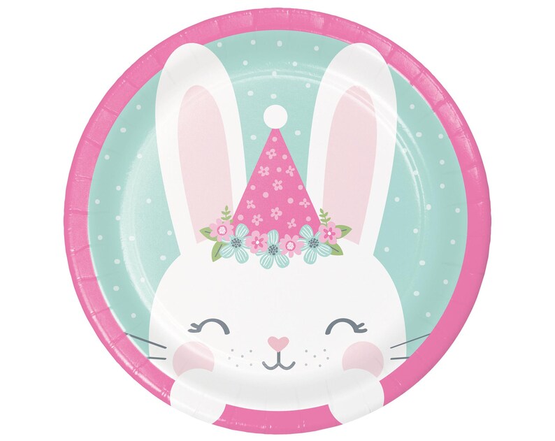 Bunny Plates Bunny First Birthday Some Bunny is One Bunny Party Plates Bunny Party Supplies Bunny Party Decor Bunny Baby