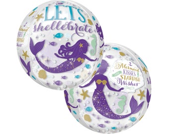 Mermaid Ball Balloon - Mermaid Balloon, Mermaid Birthday, Mermaid Party Supplies, Mermaid Decorations, Mermaid Kisses, Mermaid Party Decor
