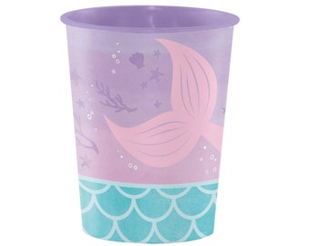 Kubki syrenki - Akcesoria na imprezę w stylu syrenki, Dekoracje na imprezę w stylu syrenki, Urodziny syrenki, Baby Shower w stylu syrenki, Upominki na imprezę w stylu syrenki, Kubki plastikowe