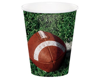 Football Party Cups - Football Birthday, Football Baby Shower, Birthday Decorations, Party Decorations, Sports Party, Sports Birthday Cups