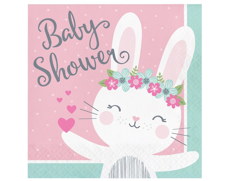 Baby Shower Napkins Bunny Baby Shower Baby Shower Decorations Bunny Napkins Rabbit Baby Shower Bunny Party Supplies Shower