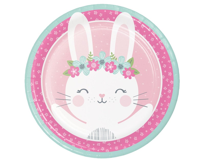 9 Bunny Plates Bunny Birthday Some Bunny is One Birthday Party Plates Bunny Party Decorations Bunny Baby Shower Bunny Party