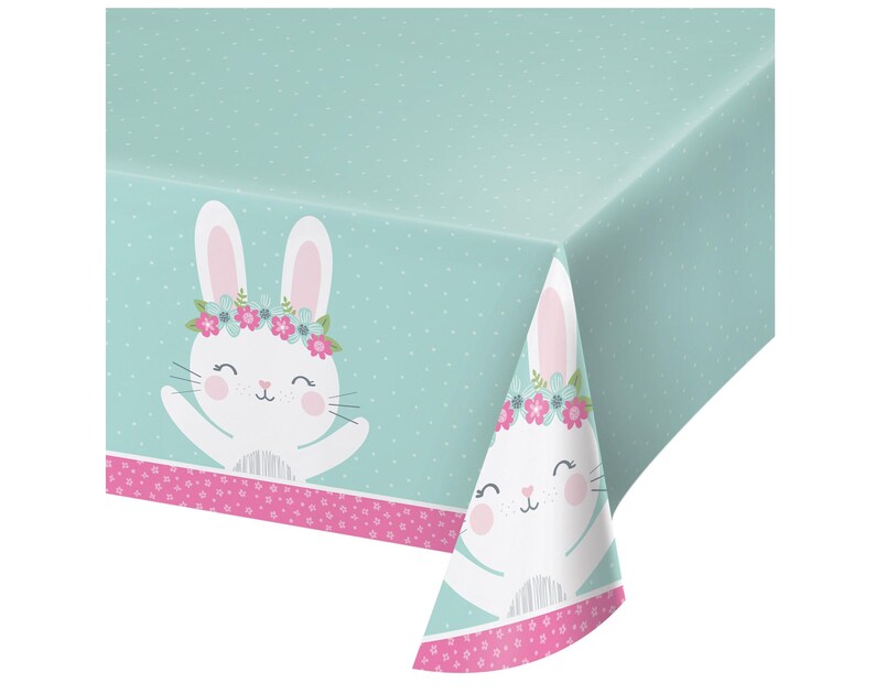 Bunny Tablecloth Bunny Party Tablecloth Bunny Baby Shower Bunny First Birthday Some Bunny Is One Bunny Party Decorations