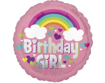 Globo de cumpleaños de 17" para niña: fiesta de arcoíris, fiesta de unicornio, cumpleaños de arcoíris, arcoíris y unicornio, cumpleaños de unicornio, decoración de fiesta de arcoíris