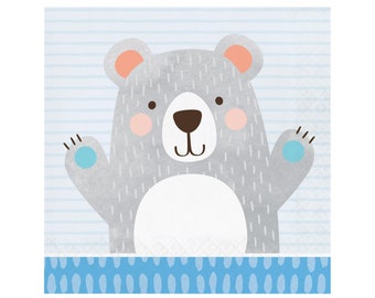 - Polar Bear by illumino Cute Polar Bear Dinner Napkins Set of 2 Nordic Animals Polka Dots Nursery Girl Cloth Napkins by Spoonflower