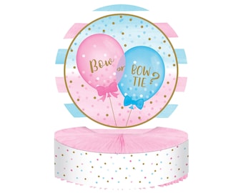 Gender-onthullingsfeeststuk - Gender-onthullingsdecoraties, babyonthulling, onthullend middelpunt, tafeldecoraties, babyshowerversieringen