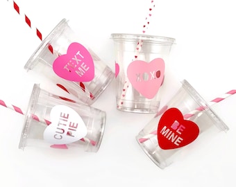 Valentines Day Party Cups - Valentine's Day Party Decorations, Valentine's Day Party Supplies, Valentine's Kids, Plastic Cups