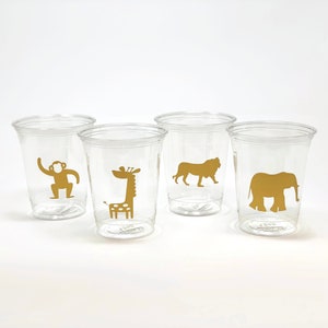Safari Cups - Party Animal Birthday, Jungle Cups, Zoo Baby Shower, Jungle Birthday, Giraffe Party, Jungle Party, Birthday Cups, Favor Cups