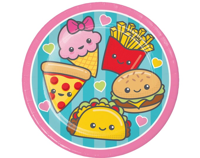 Fast Food Party Plates Junk Food Party, Kawaii Party, Tween Party, Girl
