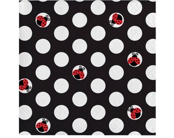 Ladybug Napkins - Ladybug Birthday Decorations - Lady Bug Party - Girl Baby Shower - Red Ladybug - Ladybug Baby Shower - Garden Party Decor