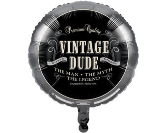 Vintage kerelballon - Mannelijke verjaardag, mannelijke verjaardag, verjaardagsballon, manverjaardag, manverjaardag, verjaardagsfeestje man, mijlpaal verjaardagsfeestje, verjaardagsballon